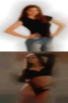 Booby woman hugging each rough